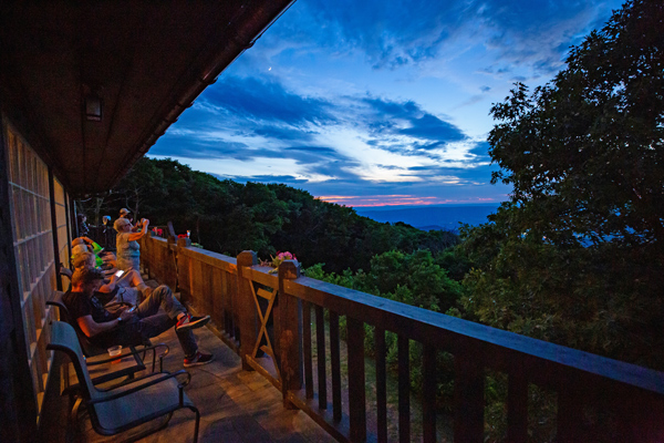 Guests at Big Meadows Lodge viewing the sunset